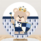 Lofaris Cute Cartoon Bear Baby Shower Round Backdrop For Party